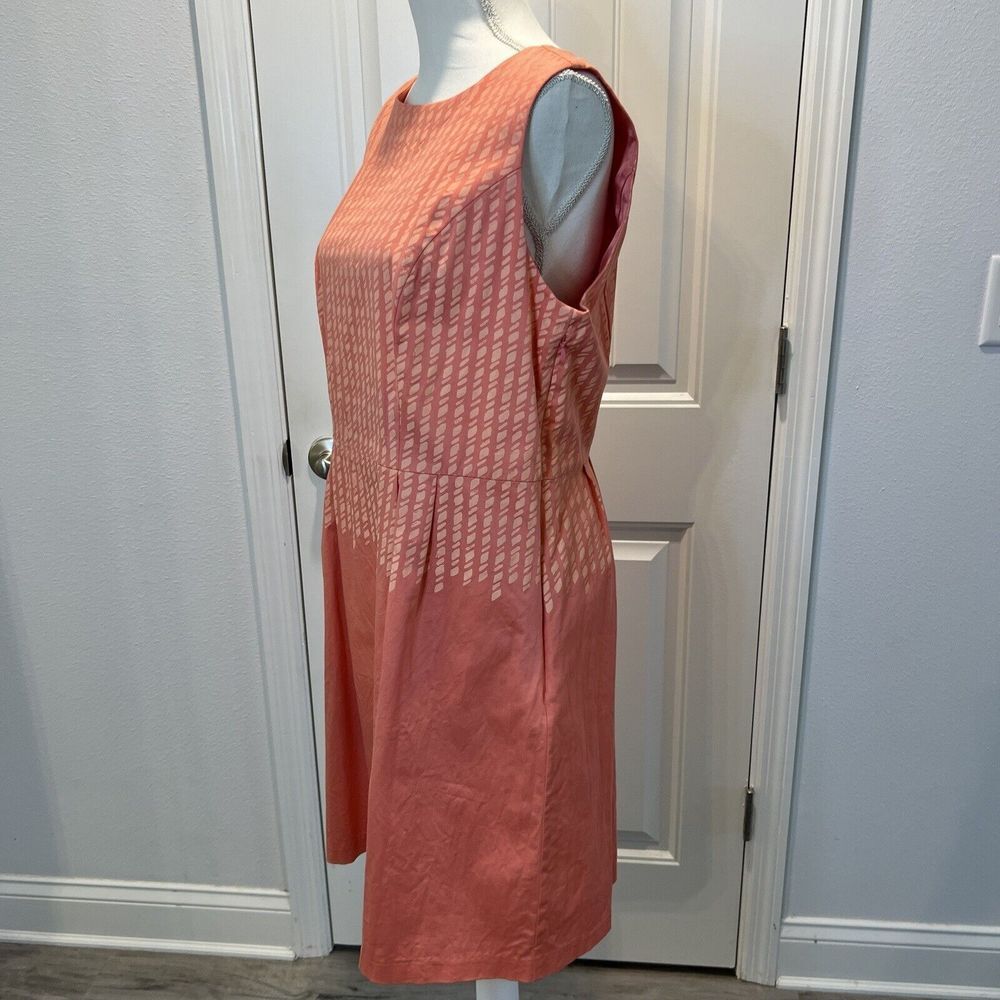 Isaac Mizrahi Live Sleeveless Women's Dress Orange Lined Midi Size 14 - Picture 4 of 14